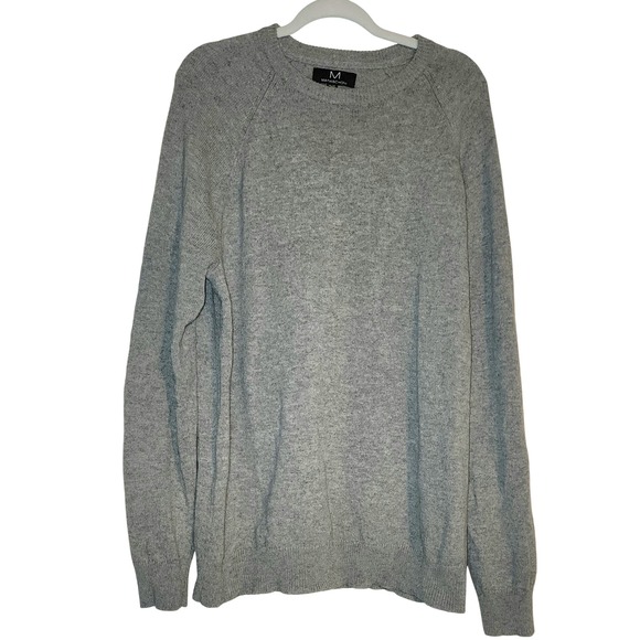 Magaschoni Other - MAGASCHONI Mens Size XL/T Classic Gray Crew Neck Raglan Sleeve Lambswool Sweater